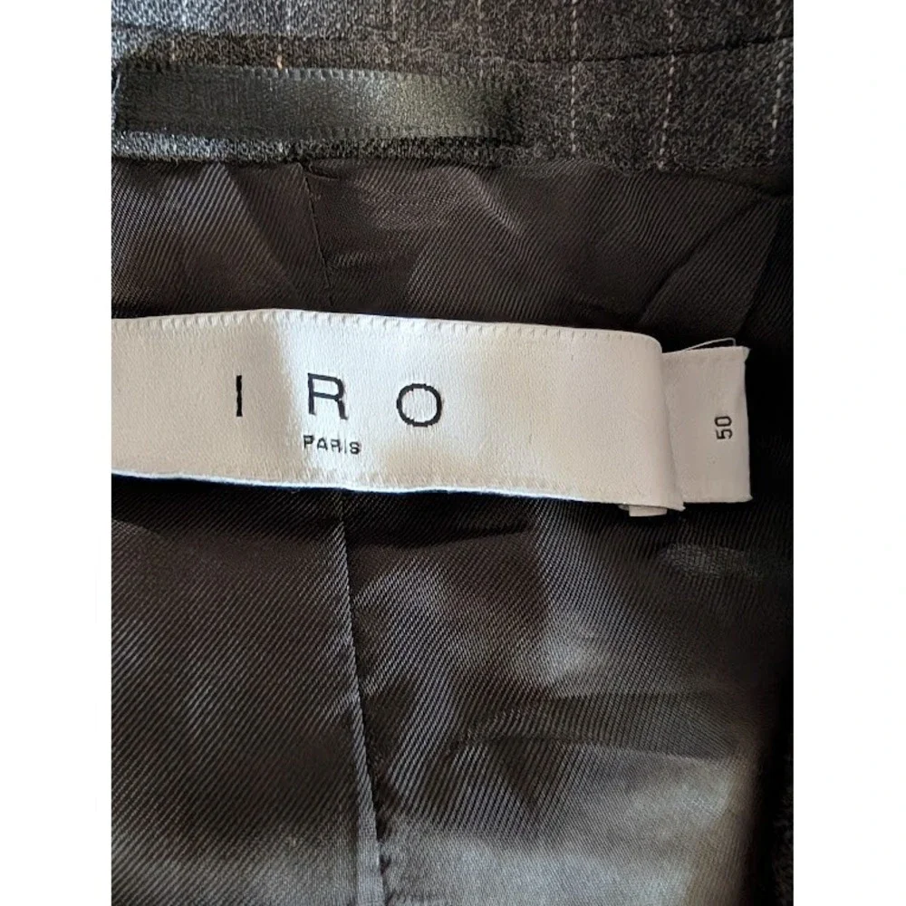 IRO Paris Mens Pitea Dark Grey Pinstripe Virgin Wool Blazer Jacket AR841 Size 50